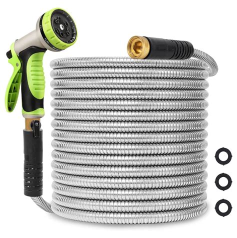 Metal Garden Hose 100ft Stainless Steel Hose Heavy Duty Flexible Water