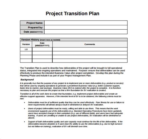 Employee Transition Plan Template For Leaving Job Excel