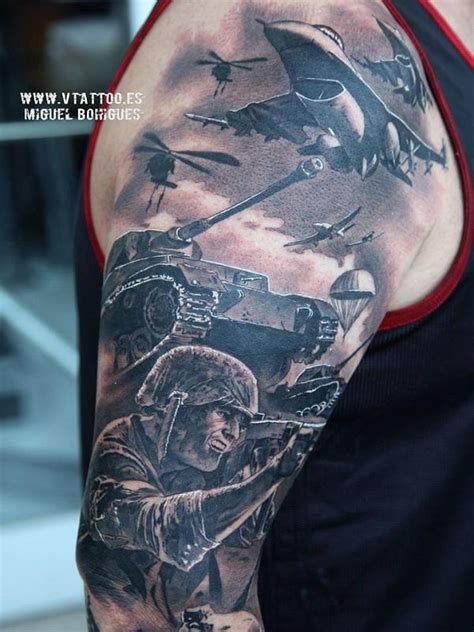 Military Themed Sleeve Tattoos