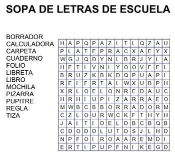 Sopa De Letras De Escuela Para Imprimir Pasatiempos Para Imprimir