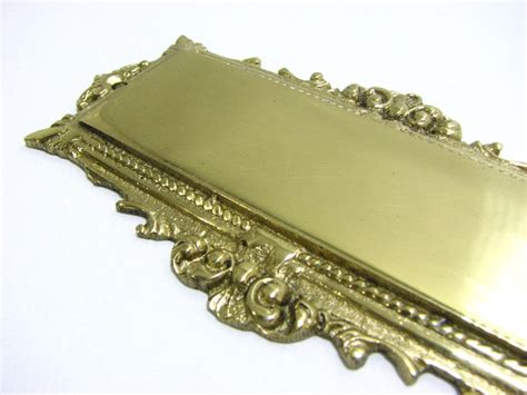 Personalized Solid Brass Door Name Plates Door Plate Flowery Engraving Frame Customized Gold ...