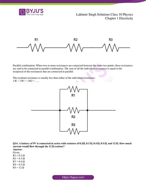 Lakhmir Singh Physics Class Solutions For Chapter Electricity