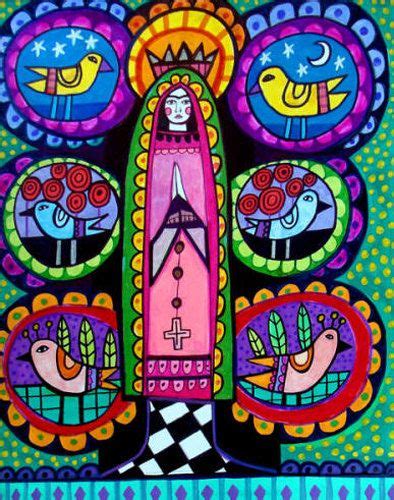 50 Off Code Acorn50 Mexican Folk Art Virgin Of Guadalupe Art Angel Tree Of Life Birds