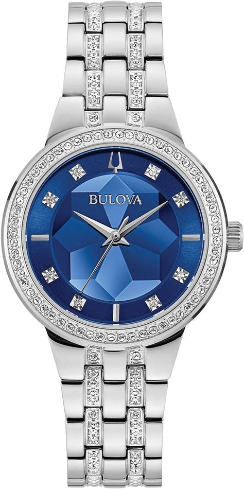 Bulova Ladies Crystal Phantom 3 Hand Quartz Watch Faceted