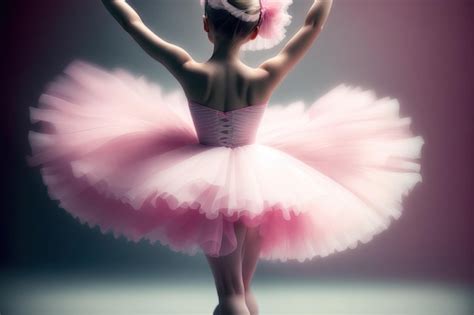 Premium Ai Image Beautiful Female Ballet Dancer On A Pink Background