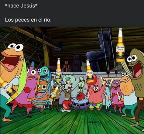 Nace Jesús Los peces en el río Memes