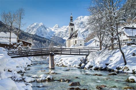 Ramsau In Winter Berchtesgadener Land Bavaria Germany Stock Image