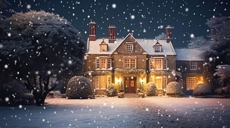 Premium AI Image | Christmas in the countryside manor English country ...