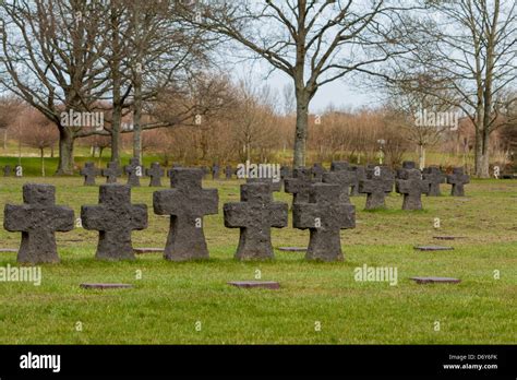 La Cambe German Cemetery In Normandy Graves And Memorial Stock Photo