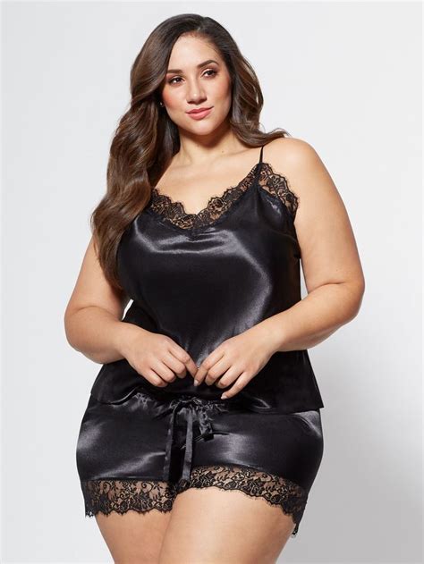 FTF Satin Cami Short Set Fashion To Figure Lingerie Dress Sexy