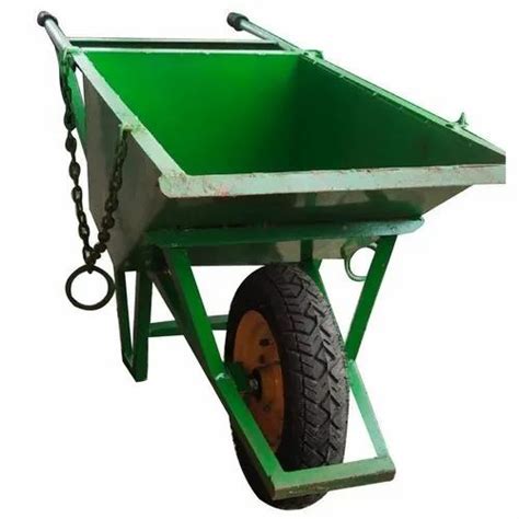 Mild Steel MS Wheel Barrow Trolley For Material Handling Load