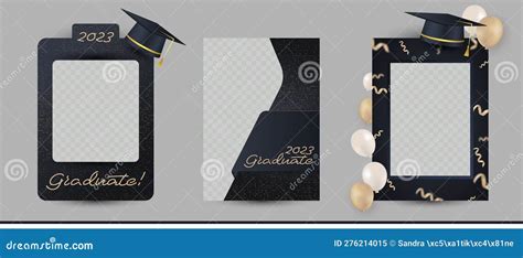 Graduation Photo Frame With College Or High School Cap Stock Vector