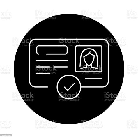 Approved Passport Color Line Icon Editable Stroke Stock Illustration