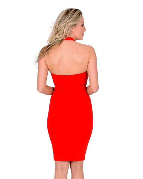 Dress Us Vestido Miss Misses Gola Transpassada Vermelho 10005007