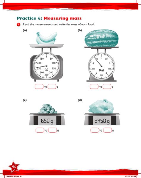 Max Maths Year Work Book Measuring Mass Maths Year