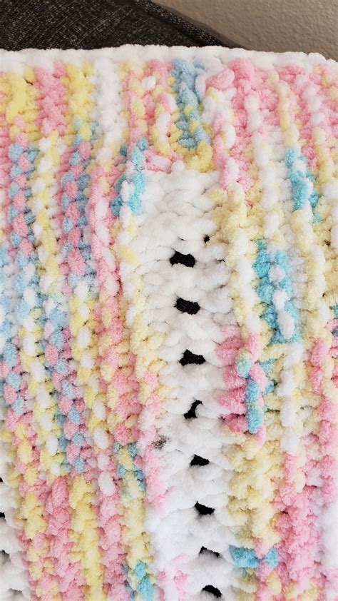 Super Soft Hand Knit Baby Afghan Chenille Lapghan Baby Shower Gift