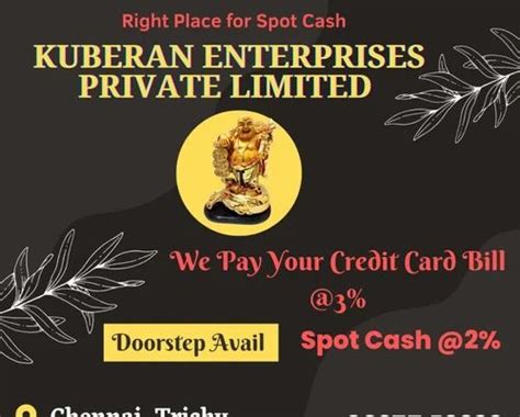 Cash On Credit Card Thiruvanaikoil At Best Price In Chennai By Kuberan