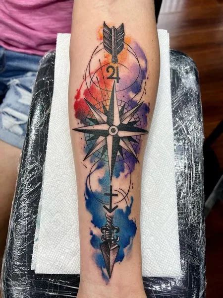 Watercolor Compass Tattoo Mandala Compass Tattoo Traditional Compass Tattoo Compass Tattoo Men