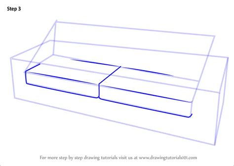 How To Draw Sofa With Cushions Furniture Step By Step