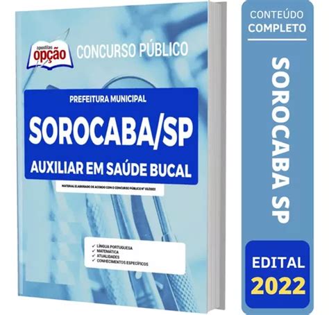 Apostila Auxiliar Em Saúde Bucal Prefeitura Sorocaba Sp MercadoLivre