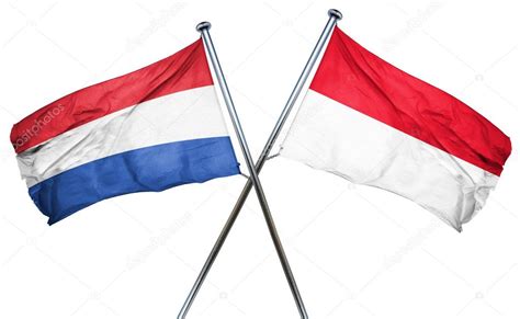 Nederlandse Vlag Met De Vlag Van Indonesië 3d Rendering — Stockfoto © Ellandar 112134760