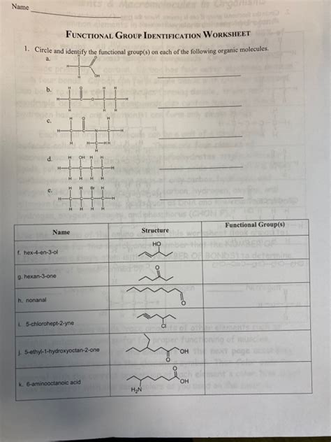 Functional Group Practice Quiz