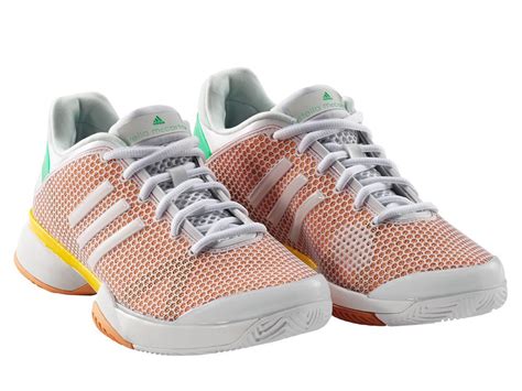 Adidas Womens Stella Mccartney Barricade 8 Tennis Shoes White Orange