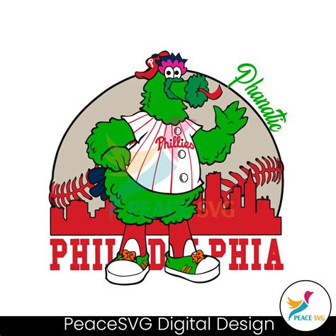 Vintage Phillie Phanatic Cartoon Baseball SVG File For Cricut PeaceSVG