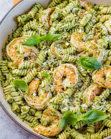 Shrimp Pesto Pasta Healthy Fitness Meals