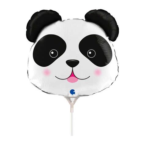 Mini Ballon Alu Panda Noir Et Blanc Gonfler L Air Sur Tige