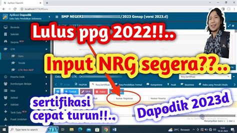 Cara Input Nrg Dapodik Lulus Ppg Sampai Sinkron Dapodik D