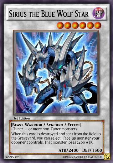 Sirius The Blue Wolf Star Yu Gi Oh Tcgocg Card Discussion Yugioh