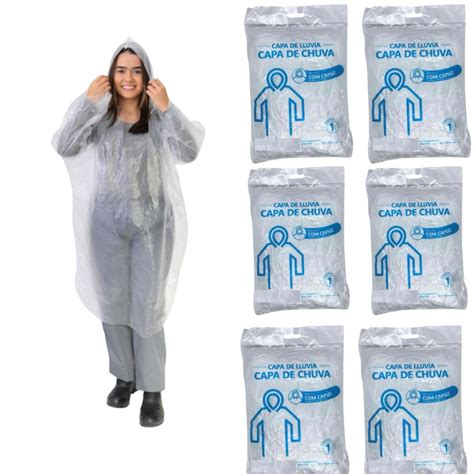 Capas De Chuva Descart Vel Transparente Unisex Shopee Brasil