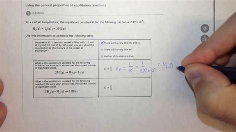 166h Using The General Properties Of Equilibrium Constants Youtube