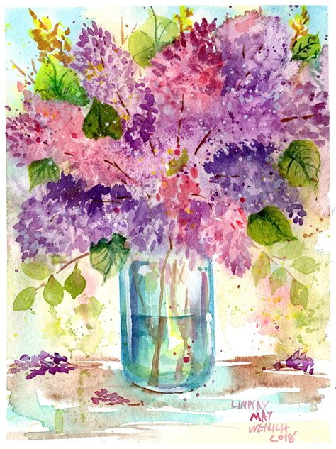 Loose Juicy Watercolor Florals LindsayWeirich