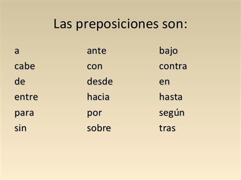 10 Ejemplos De Preposiciones