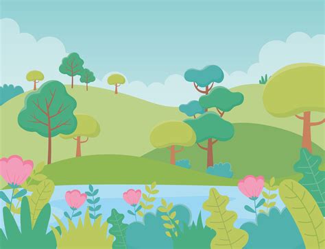 Cartoon landscape background 1436316 Vector Art at Vecteezy