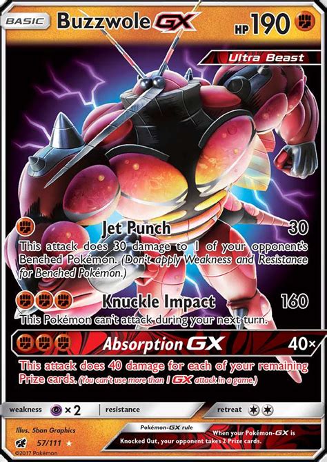 Buzzwole Gx Crimson Invasion Pokemon Card