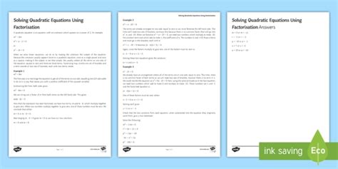 Solving Problems Involving Quadratic Equations Lesson Plan Diy Projects