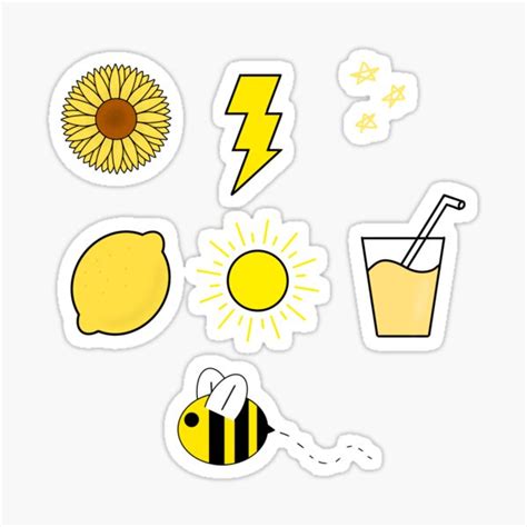 Yellow Aesthetic Sticker Pack Sticker For Sale By Thatbitch123 Redbubble