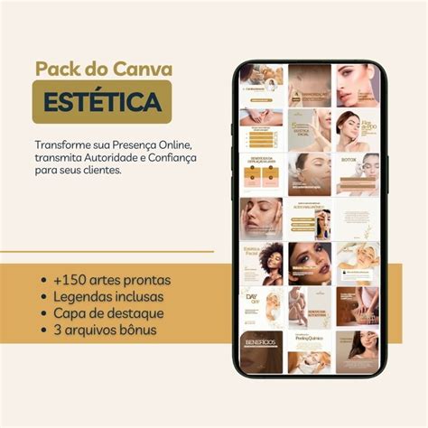 150 Pack Do Canva Estética Crie Posts Profissionais Elo7