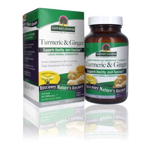 Natures Answer Turmeric And Ginger Capsules 90 Count Supports