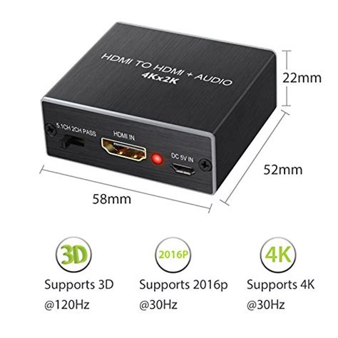 Proster Hdmi Audio Extractor Converter Hdmi To Optical Toslink Spdif With 1m Hdmi 14 Cable And