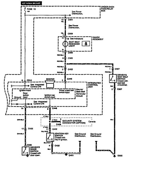 Acura Integra 1994 Wiring Diagrams Key Warning