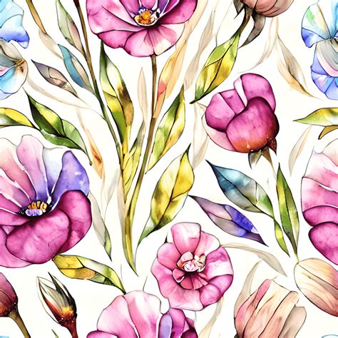 Watercolor Flowers Background · Creative Fabrica