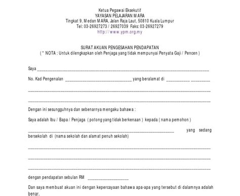 Contoh Surat Pengesahan Pendapatan Dari Majikan 5 Contoh Surat