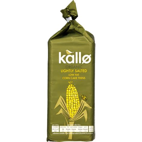 Kallo Organic Lightly Salted Low Fat Corn Cake Thins 130g Prices Foodme