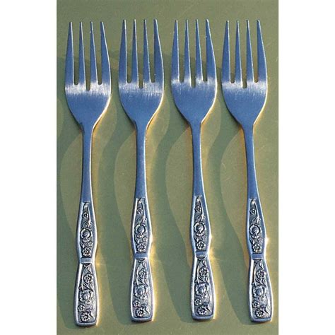 Salad Forks Imperial Stainless 4pc Tropic Garden 6 12” Vintage