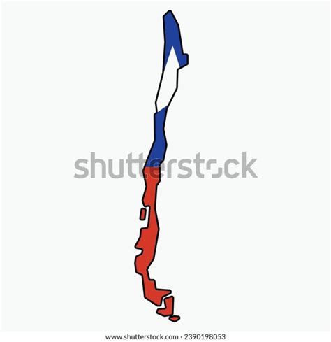 Outline Drawing Chile Flag Map Vector Stock Vector (Royalty Free ...