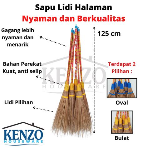 Jual Sapu Lidi Halaman Kuat Sapu Taman Rumput Gagang Bambu Panjang AWET